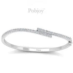 18K White Gold 1.20 Carat Hinged Diamond Bangle - Pobjoy Diamonds