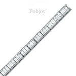 18K White Gold Baguette Diamond Tennis Bracelet 5.00 Carats - Pobjoy Diamonds