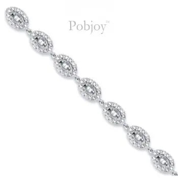 18K White Gold Oval Diamond Tennis Bracelet 2.35 Carats - Pobjoy Diamonds