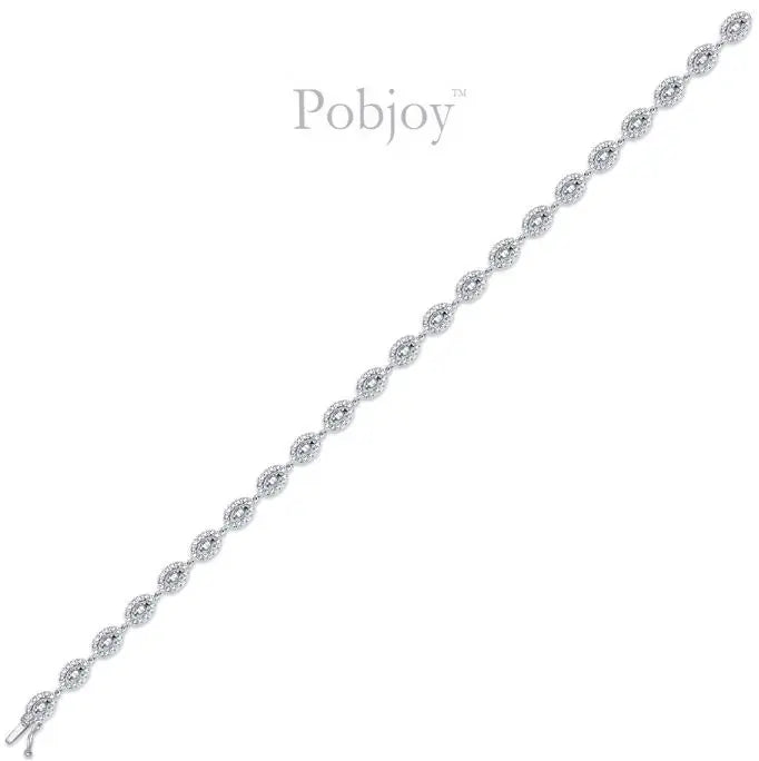 18K White Gold Oval Diamond Tennis Bracelet 2.35 Carats - Pobjoy Diamonds