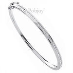 18K White Or Yellow Gold Diamond Bangle 1.00 Carat - Pobjoy Diamonds