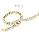 18K Yellow Gold Bezel Set Diamond Tennis Bracelet 3.00 Carats - Pobjoy Diamonds