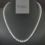 9K White Gold Ladies Graduated Diamond Necklace - 4.00 Carats - Pobjoy Diamonds