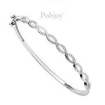 9K White Gold & Entwined Diamond Bangle 0.33 Carat - Pobjoy Diamonds