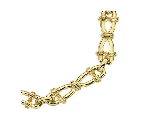 9K Yellow Gold Barbell Ladies Bracelet - Pobjoy Diamonds