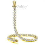 9K Yellow Gold Diamond Tennis Bracelet 5.00 Carats - Pobjoy Diamonds