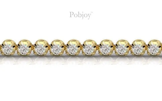9K Yellow Gold Diamond Tennis Bracelet 5.00 Carats - Pobjoy Diamonds