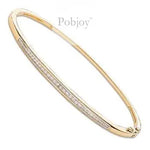 9K Yellow Gold Hinged Channel Set Diamond Bangle 0.50 CTW - Pobjoy Diamonds