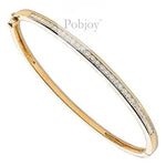 9K Yellow Gold Hinged Channel Set Diamond Bangle 1.00 Carat - Pobjoy Diamonds