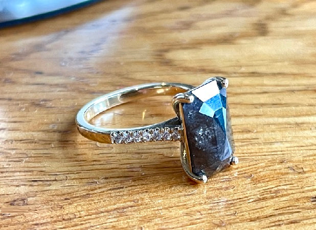 Bespoke Salt & Pepper Diamond Ring BRJAN24 Payment - Pobjoy Diamonds