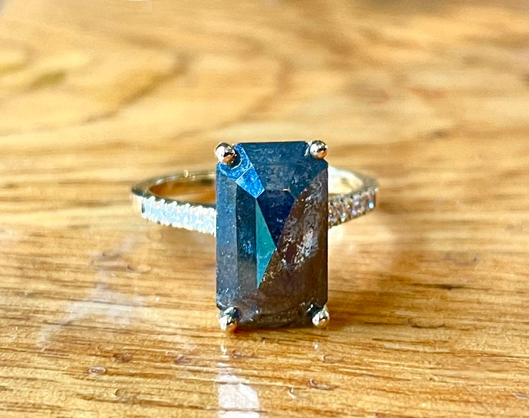 Bespoke Salt & Pepper Diamond Ring BRJAN24 Payment - Pobjoy Diamonds