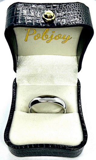 D-Shape Wedding Band 18K Gold Or Platinum Matt or Polished