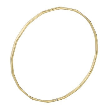 9K Yellow Gold Ladies Mid Weight Faceted Bangle - Pobjoy Diamonds