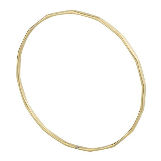 9K Yellow Gold Ladies Mid Weight Faceted Bangle - Pobjoy Diamonds