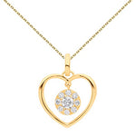 9K Gold 0.30 Carat Diamond Heart Silhouette Pendant