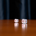 Gold 0.74 Carat Lab Grown Fancy Pink Diamond Stud Earrings