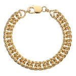Ladies Chunky 9K Yellow Gold Handmade Double Curb Chain