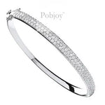 Hinged 18K White Gold 3.15 Carat Pave Diamond Bangle - Pobjoy Diamonds