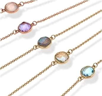 9K Yellow Gold & Topaz Adjustable Ladies Bracelet