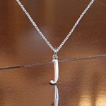 9K White Gold Initial Pendant. Pobjoy Diamonds