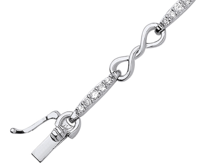 9K Gold Diamond Infinity Tennis Bracelet 0.50 Carat - Pobjoy Diamonds