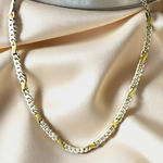 9K Yellow Gold & Sterling Silver Infinity Link Necklace