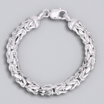 Sterling Silver Mens Byzantine Bracelet