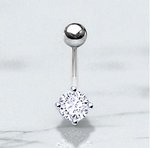 Titanium Lab Diamond Belly Ring - Options Pobjoy