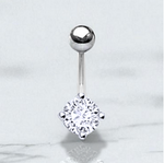 Titanium One Carat Lab Diamond Belly Ring