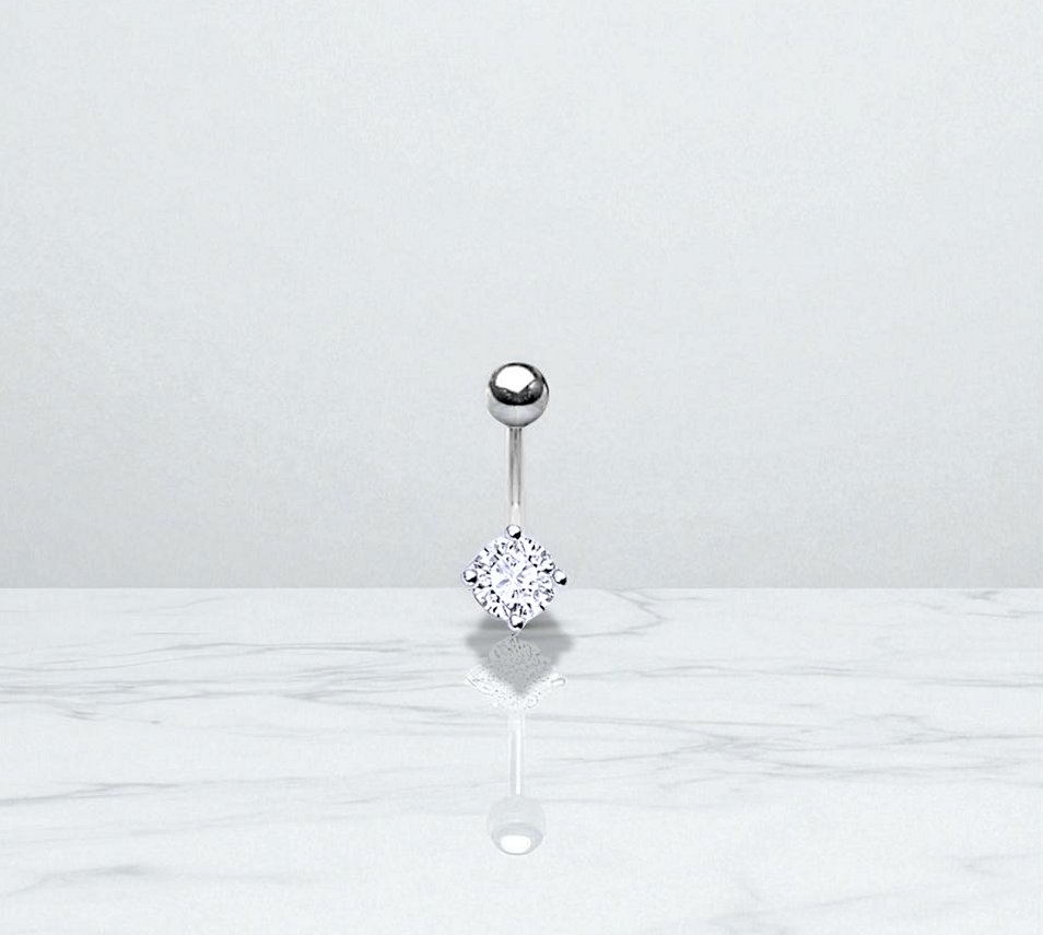Titanium Half Carat Lab Diamond Belly Ring - Pobjoy Diamonds