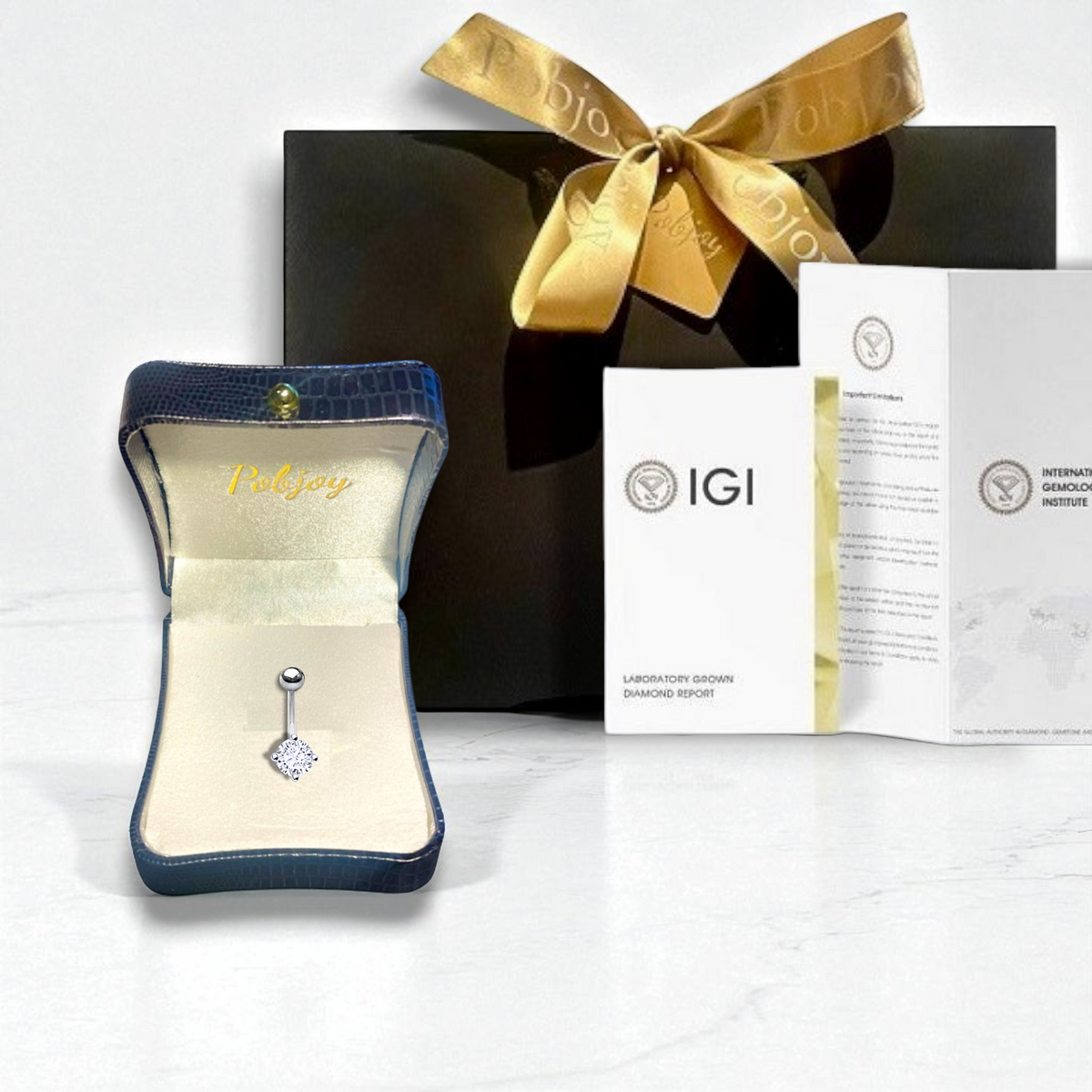 Titanium Half Carat Lab Diamond Belly Piercing. Pobjoy