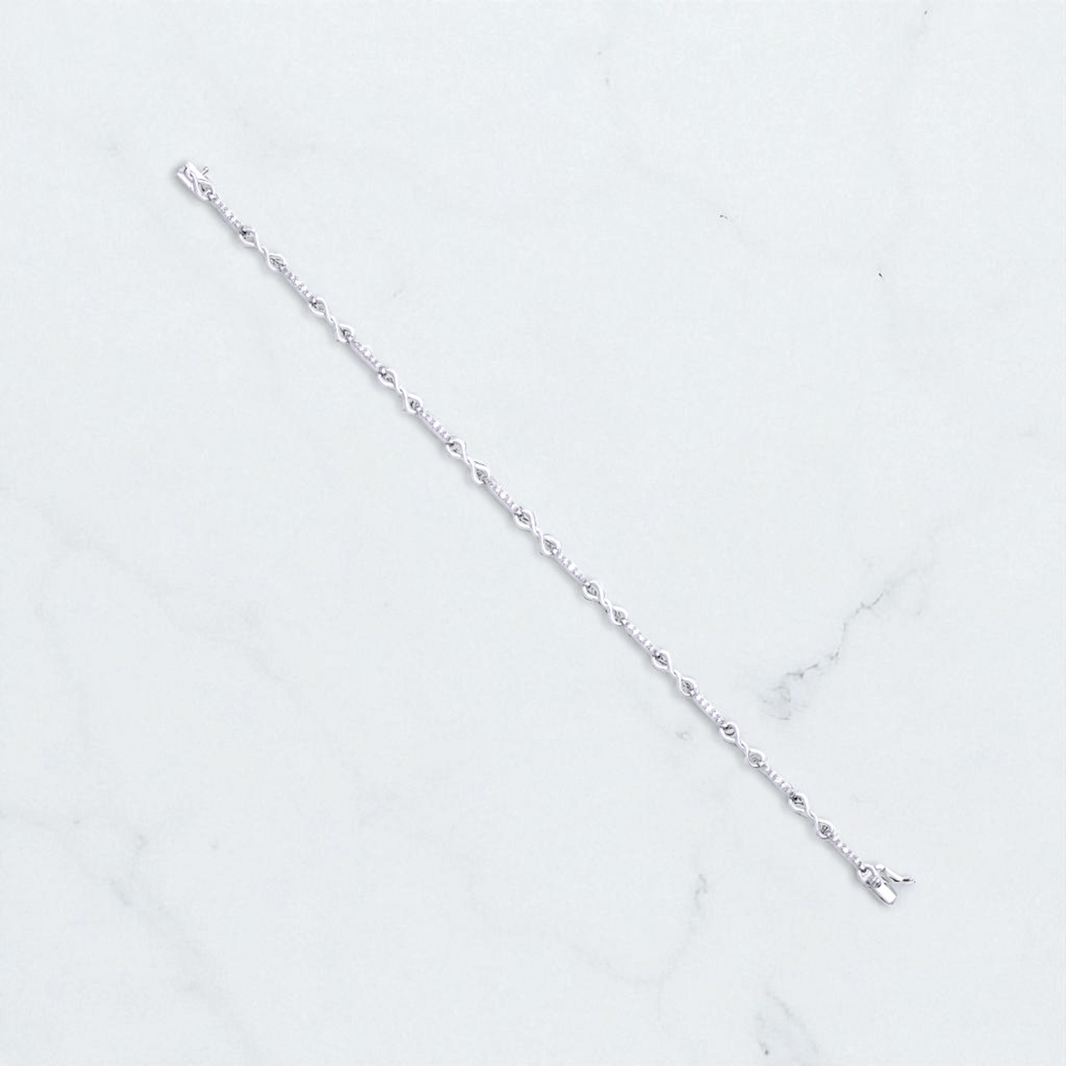 9K Gold Diamond Infinity Tennis Bracelet 0.50 Carat