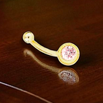 Fancy Pink Lab Diamond Gold Belly Ring 0.55 Carats