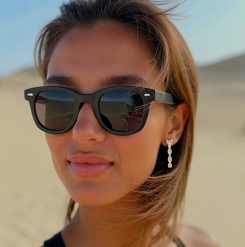 Heart & Round Diamond Dangly Drop Earrings - Pobjoy Diamonds