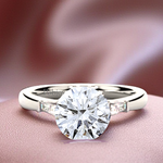Solitaire & Baguette Diamond Ring 2.80 Carats E/VVS1 - GIA. Pobjoy Diamonds