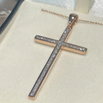 18K Rose Gold & 0.70 Carat Diamond Cross Pendant
