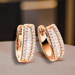 Baguette & Round Cut Diamond Hug Earrings - 1.00 Carat