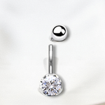 Platinum & Titanium One Carat Lab Diamond Belly Ring - Pobjoy Diamonds