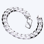 Gents Heavy Sterling Silver Curb Bracelet 10.5mm