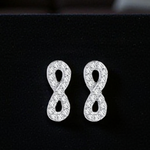 9K White Gold 0.15 Carat Infinity Diamond Stud Earrings
