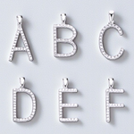 White Gold & Diamond Letter Pendant A-V 25mm Height