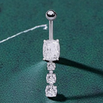 Cushion & Round Cut Lab Diamond Dangly Belly Ring