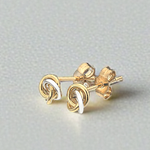 9K White & Yellow Gold Open Knot Stud Earrings