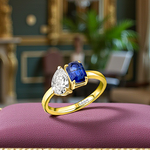 Toi Et Moi Diamond & Sapphire Engagement Ring