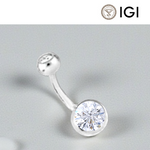 Lab Diamond Belly Ring Twin Solitaires 1.60 Carats E/VVS1