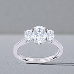 Oval Lab Diamond Trilogy Ring 1.60 Carats