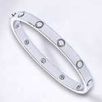 18K White Gold Studded Diamond Hinged Bangle 1.00 Carat