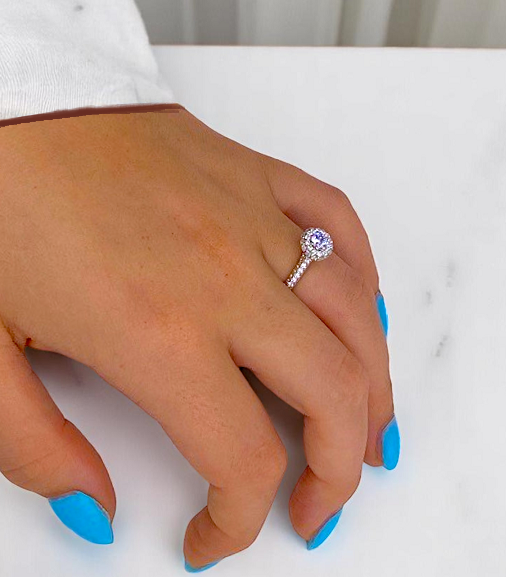 Napoli - Platinum Diamond Halo & Shoulders Engagement Ring - Pobjoy Diamonds