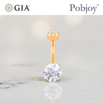 Prong Set Twin Solitaire Diamond Belly Ring 0.85 Carat