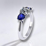 2.00 Carat Diamond & Sapphire Three Stone Ring - Pobjoy Diamonds